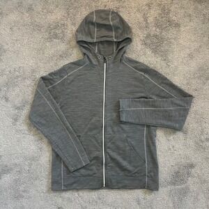 Icebreaker Merino Full Zip Hoodie Women XL Gray Activewear Wool Layer